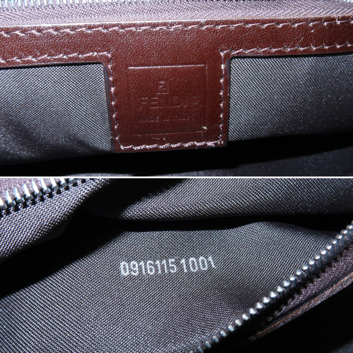 FENDI Zucca Canvas Leather Shoulder Bag Hand Bag Brown 0916115
