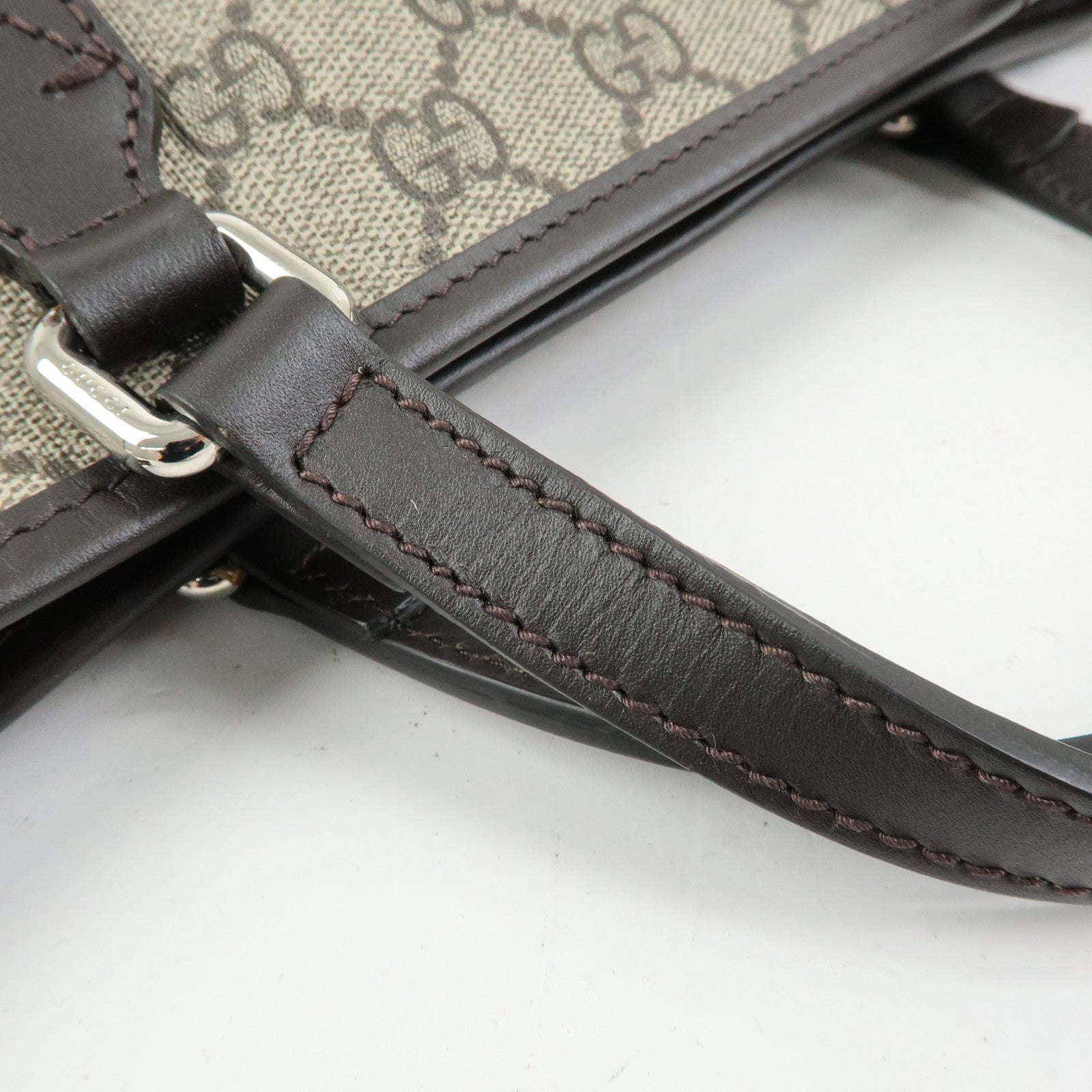 GUCCI GG Supreme 2Way Bag Hand Bag Shoulder Bag Beige Brown 429019