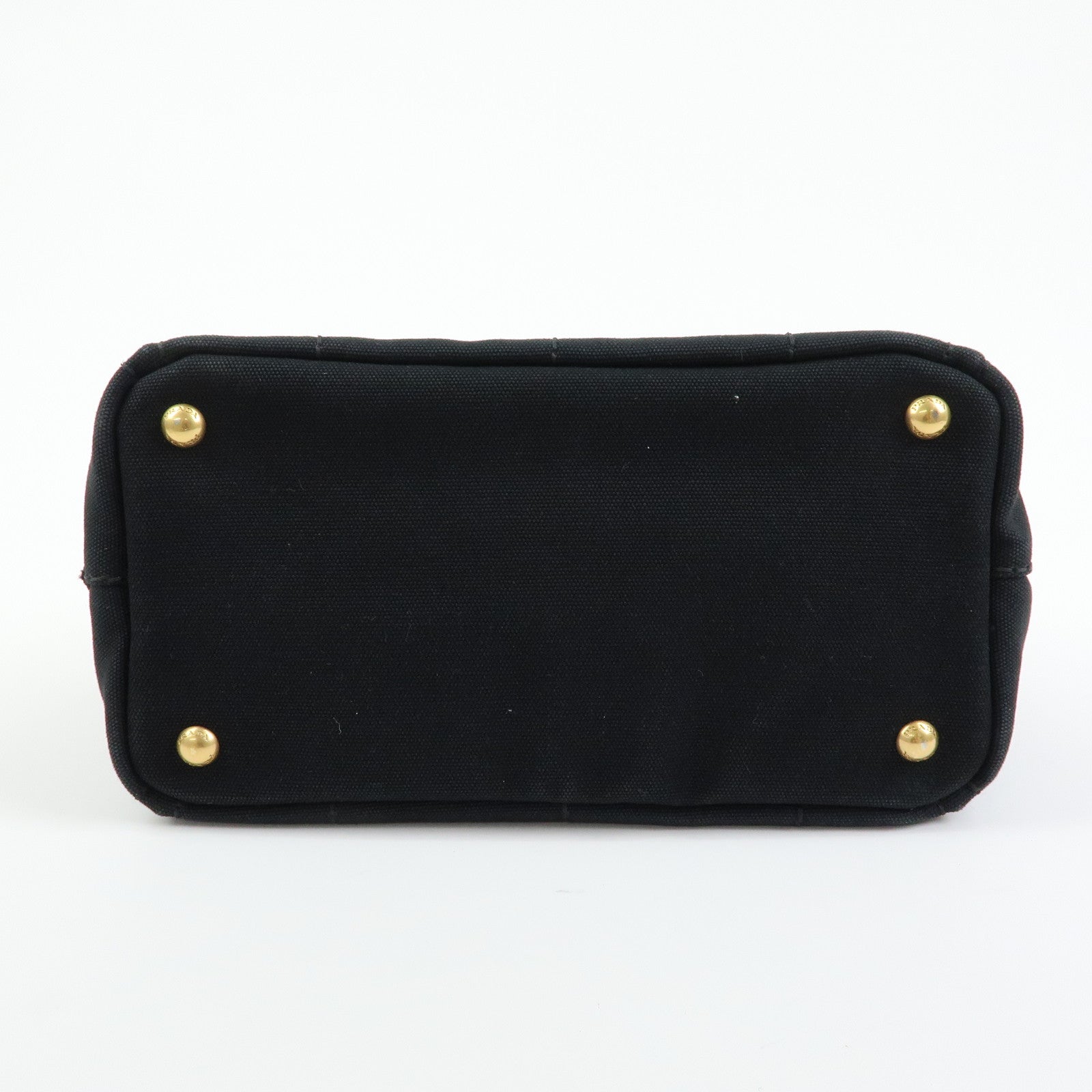 PRADA Canapa Triangle Logo Mini Canvas 2Way Hand Bag Black 1BG439