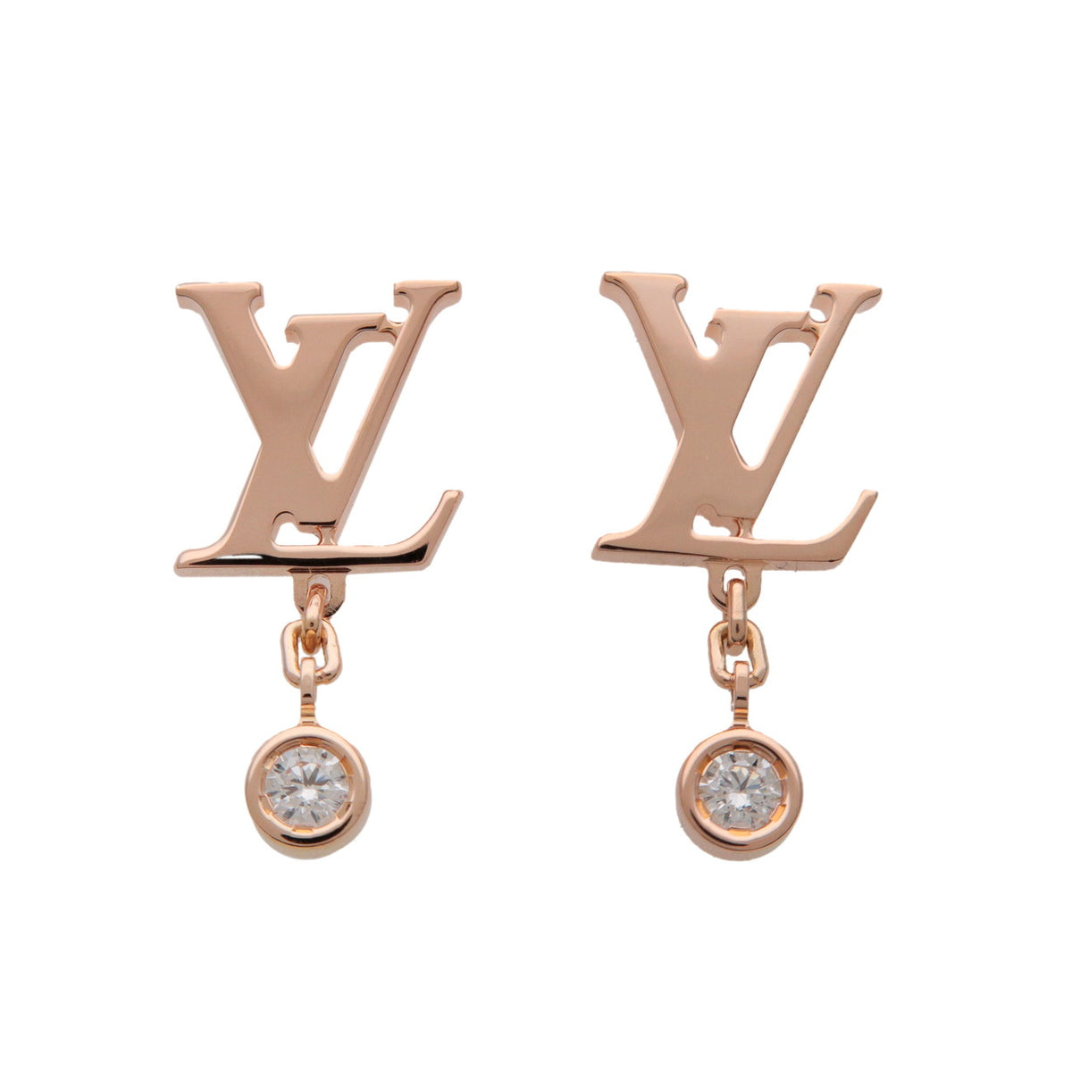 Louis Vuitton Puces Idylle Blossom LV Diamond Earrings K18 750PG Q96549