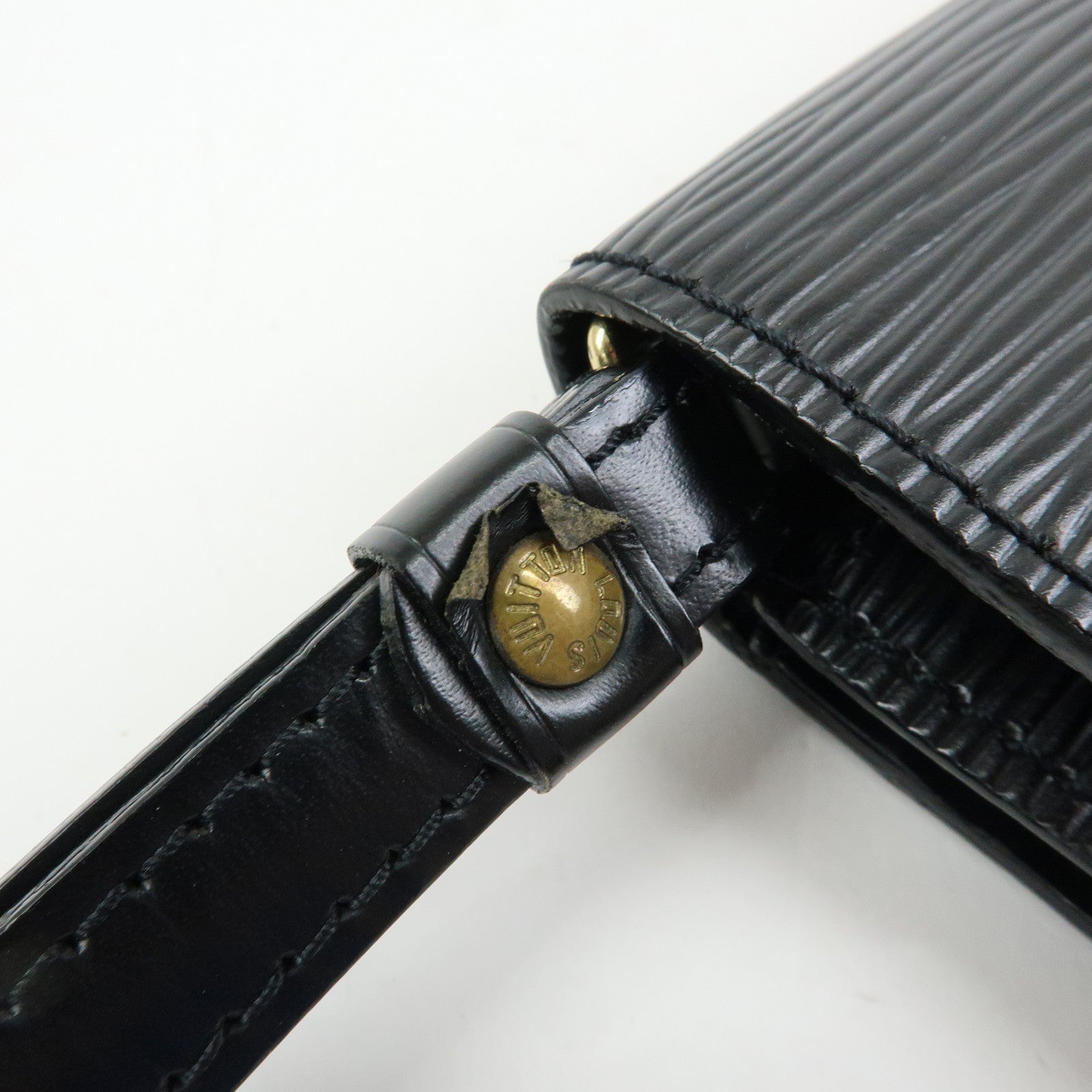 Louis Vuitton Epi Sellier Dragonne Leather Clutch Bag Noir Black M52612