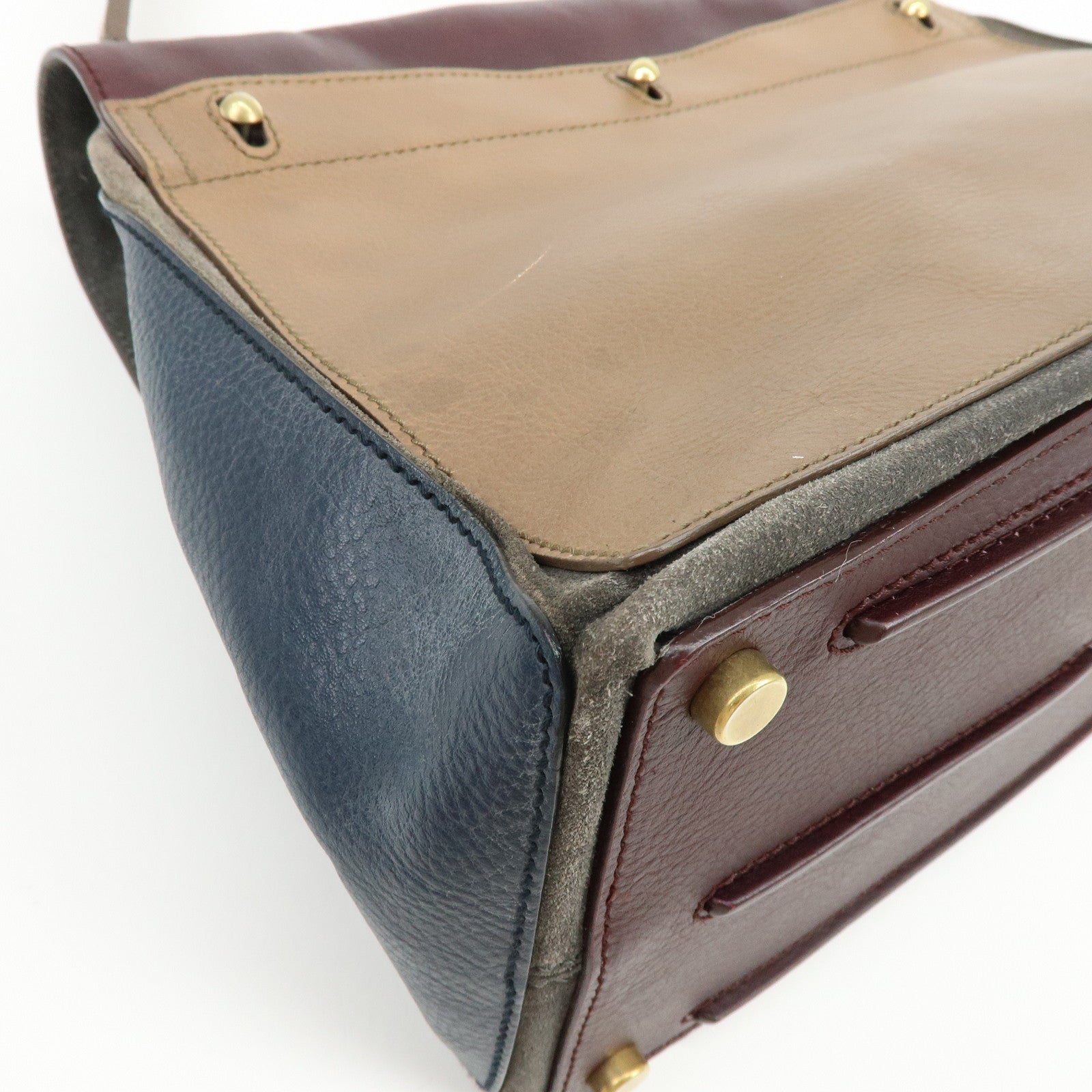 SAINT LAURENT PARIS Baby Cabas Leather Hand Bag Boudreaux Beige