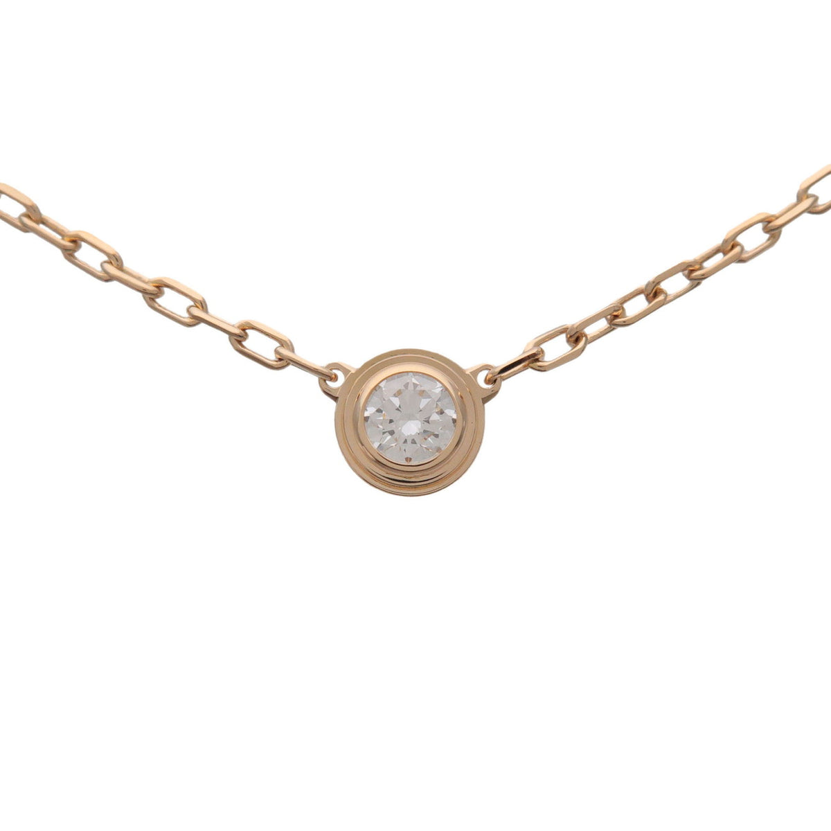 Cartier D'amour 1P Diamond Necklace SM K18 750YG Yellow Gold
