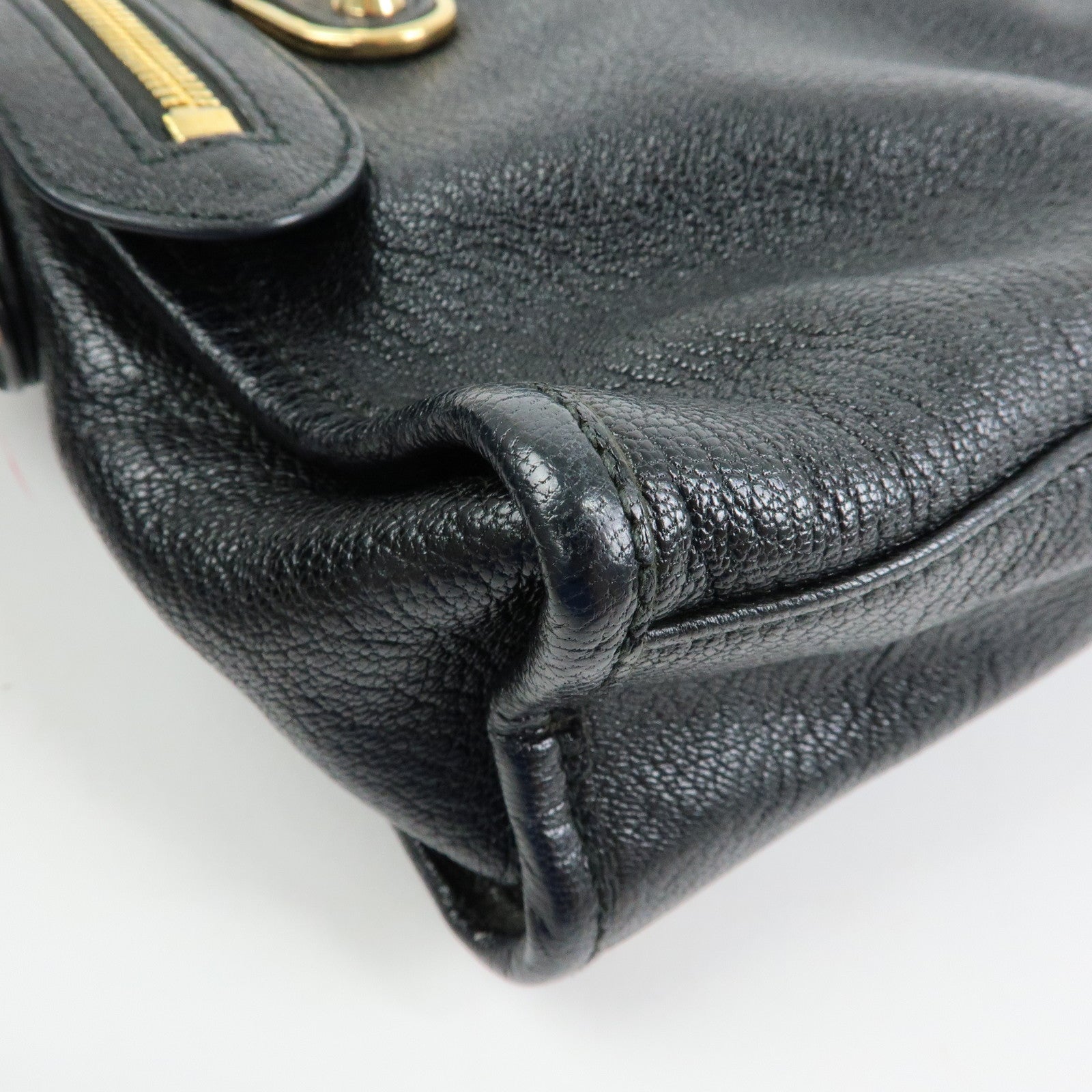 BALENCIAGA Classic Mini City Leather 2Way Bag Hand Bag Black 390160