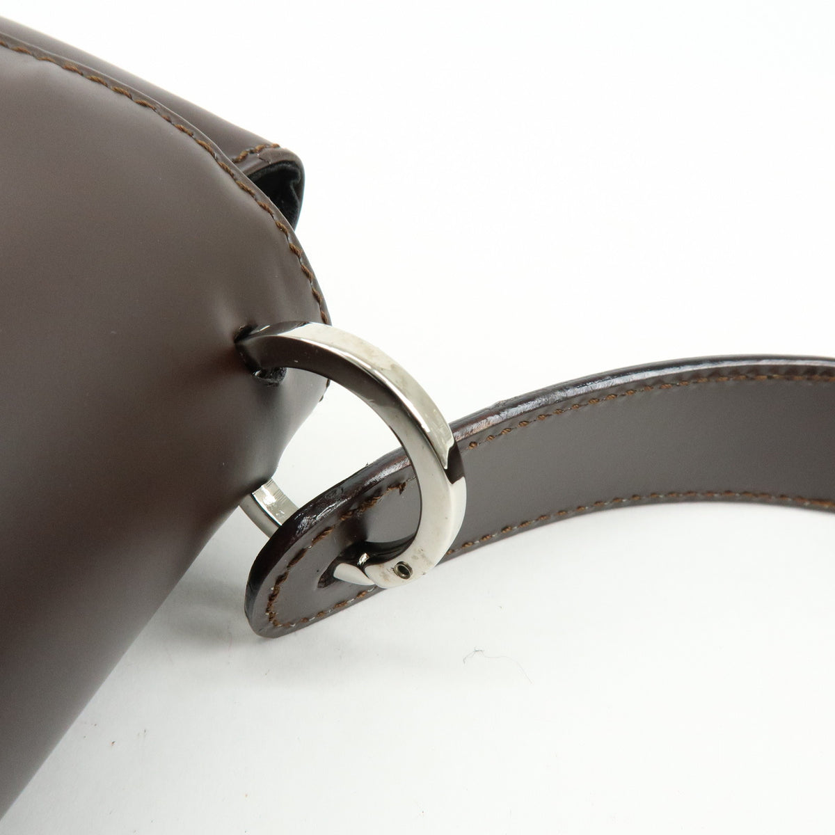 Ferragamo Vara Leather Shoulder Bag Hand Bag Dark Brown