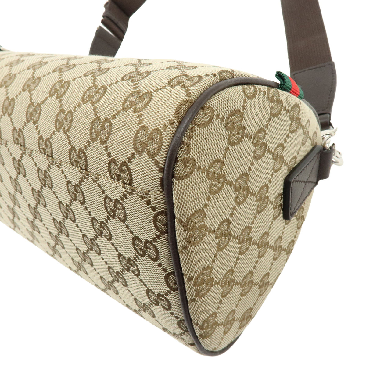 GUCCI Sherry GG Canvas Leather Shoulder Bag Brown Beige 834455