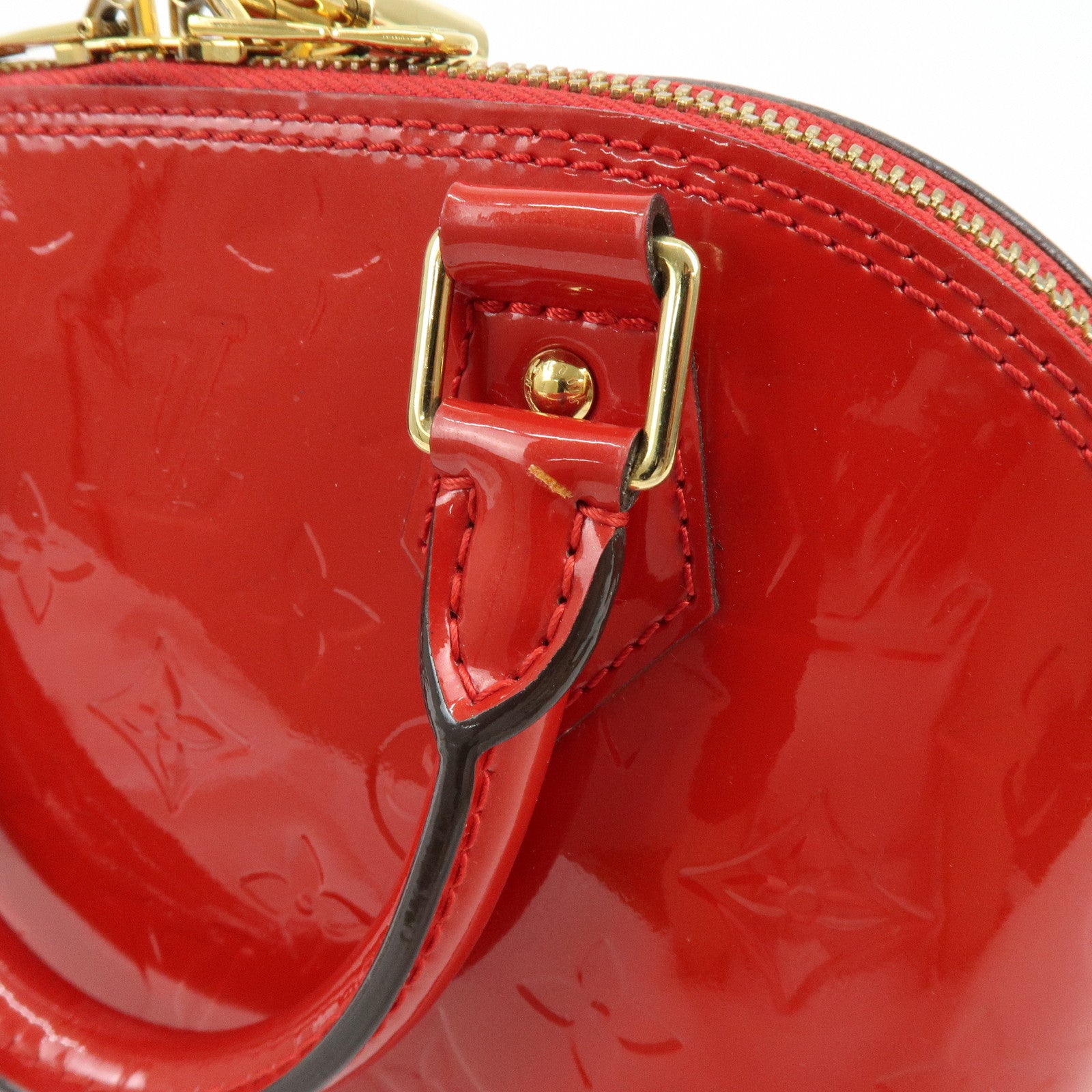 Louis Vuitton Monogram Vernis Alma BB 2Way Hand Bag Cerise M90174