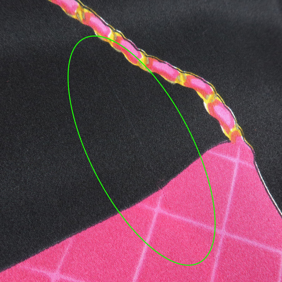CHANEL Silk 100% Scarf Matelasse Bag Print Black Pink Green Blue