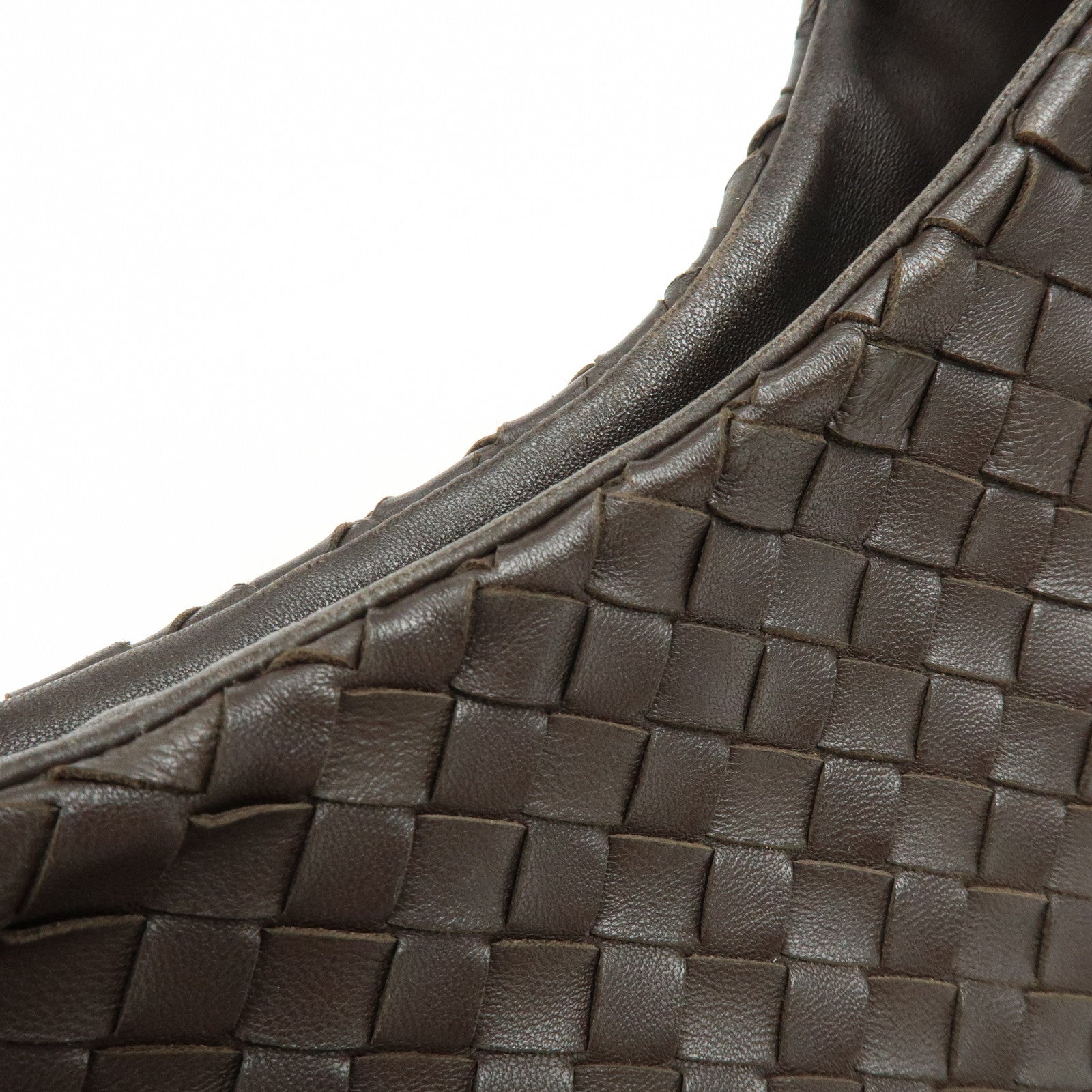 BOTTEGA VENETA Intrecciato Campana Shoulder Bag Hand Bag Brown 125787
