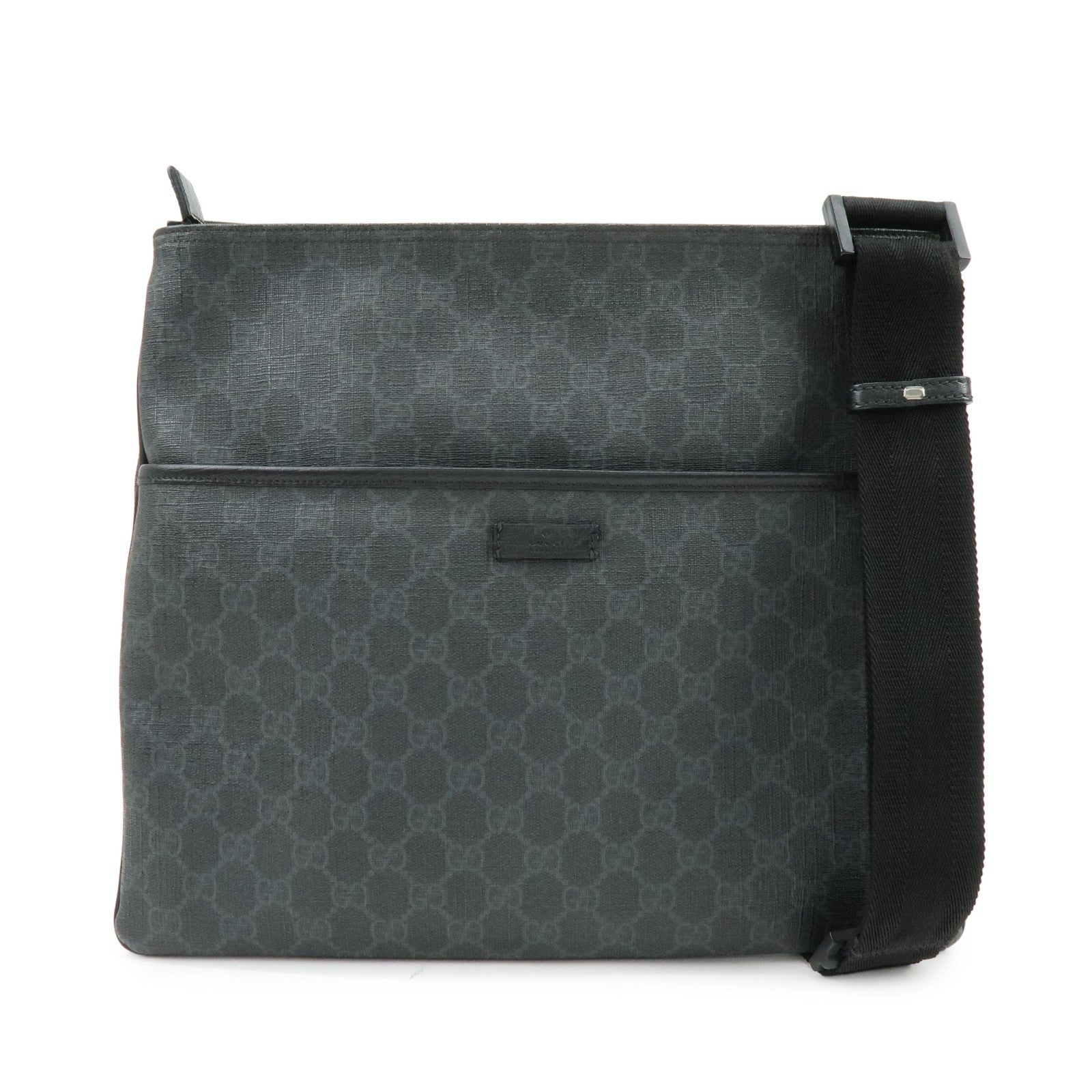 GUCCI GG Supreme Leather Shoulder Bag Crossbody Bag Black 162904