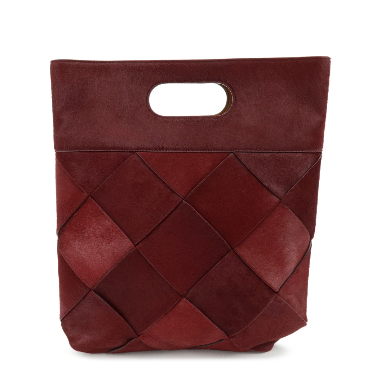 BOTTEGA VENETA Intrecciato Unborn Calf Leather Slip Tote Bag Burgundy