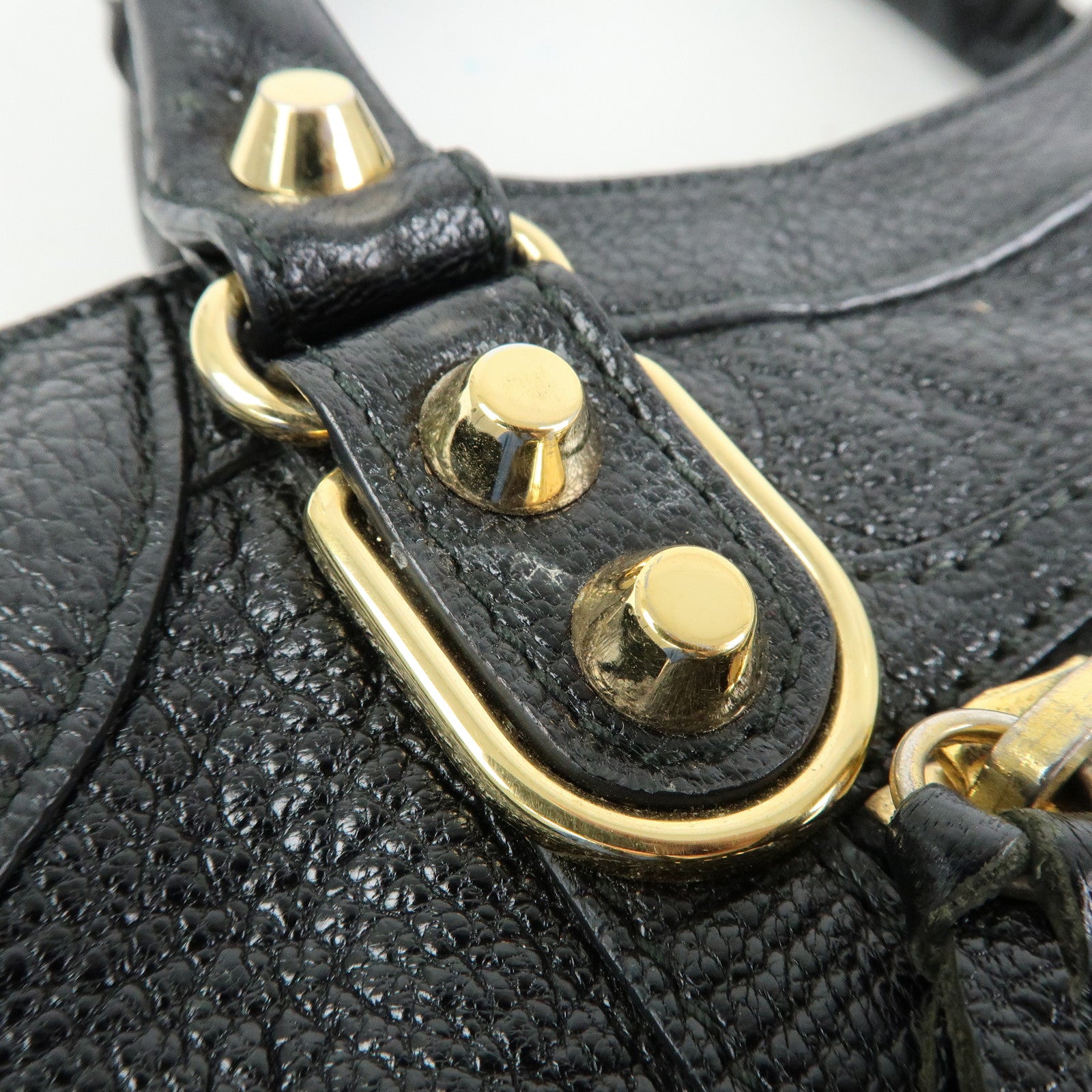 BALENCIAGA Classic Mini City Leather 2Way Bag Hand Bag Black 390160
