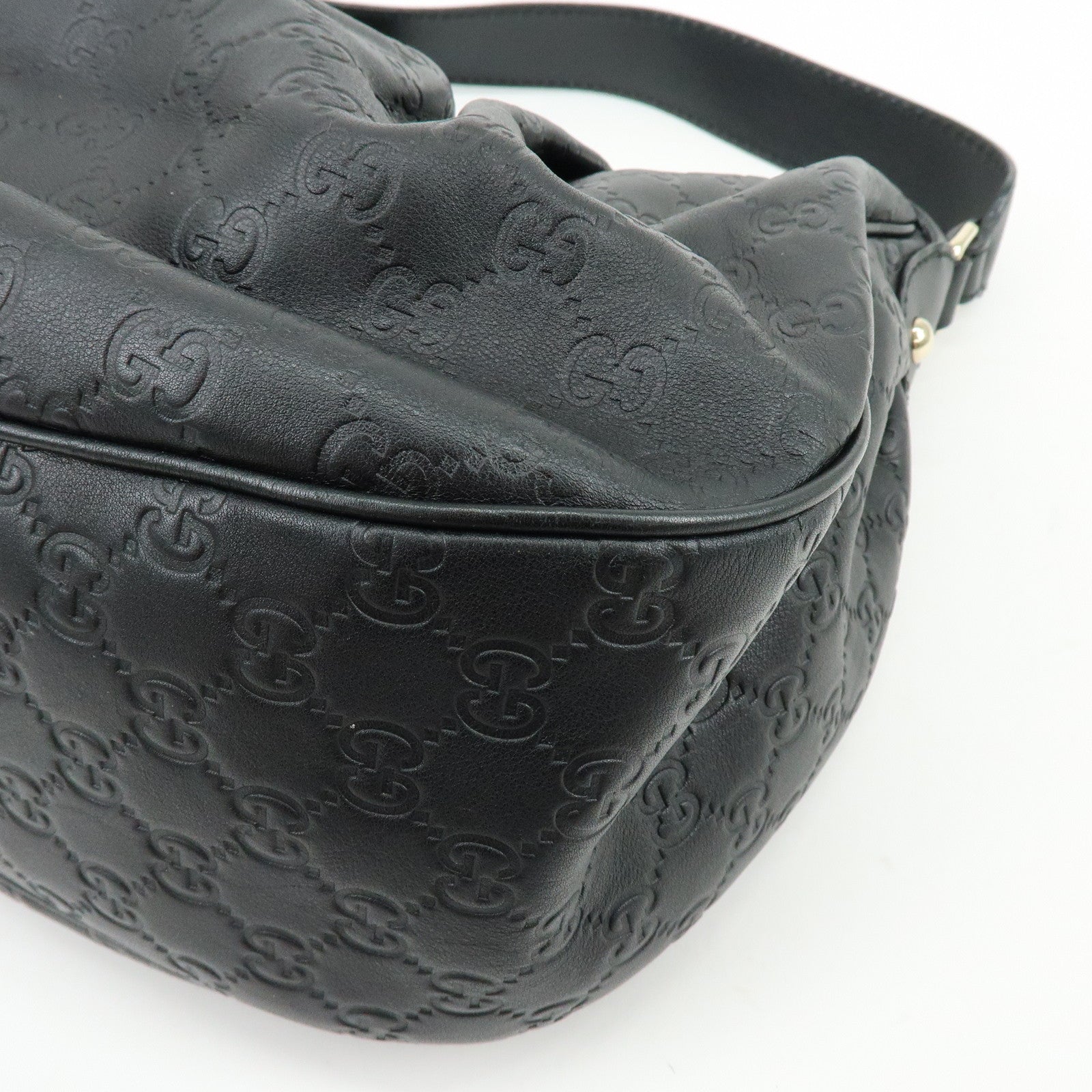 GUCCI Sukey Guccissima Leather Shoulder Bag Hand Bag Black 232955