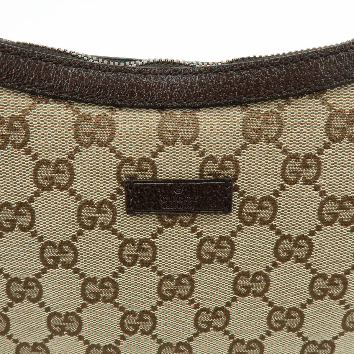 GUCCI GG Canvas Leather Shoulder Bag Hand Bag Brown Beige