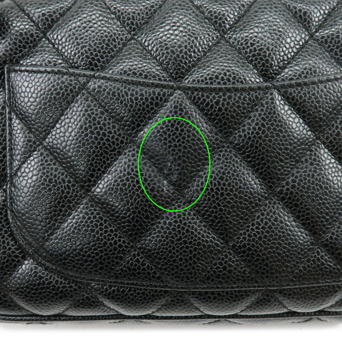 CHANEL Matelasse Caviarskin Chain Shoulder Bag Black A22476