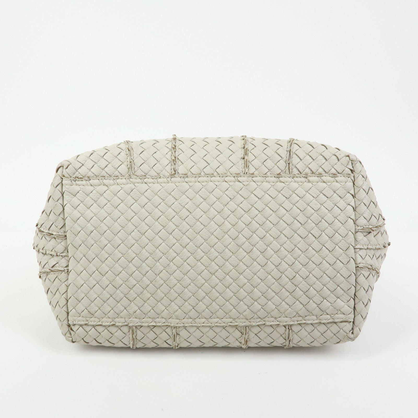 BOTTEGA VENETA Intrecciato Leather Shoulder Bag Hand Bag Ivory