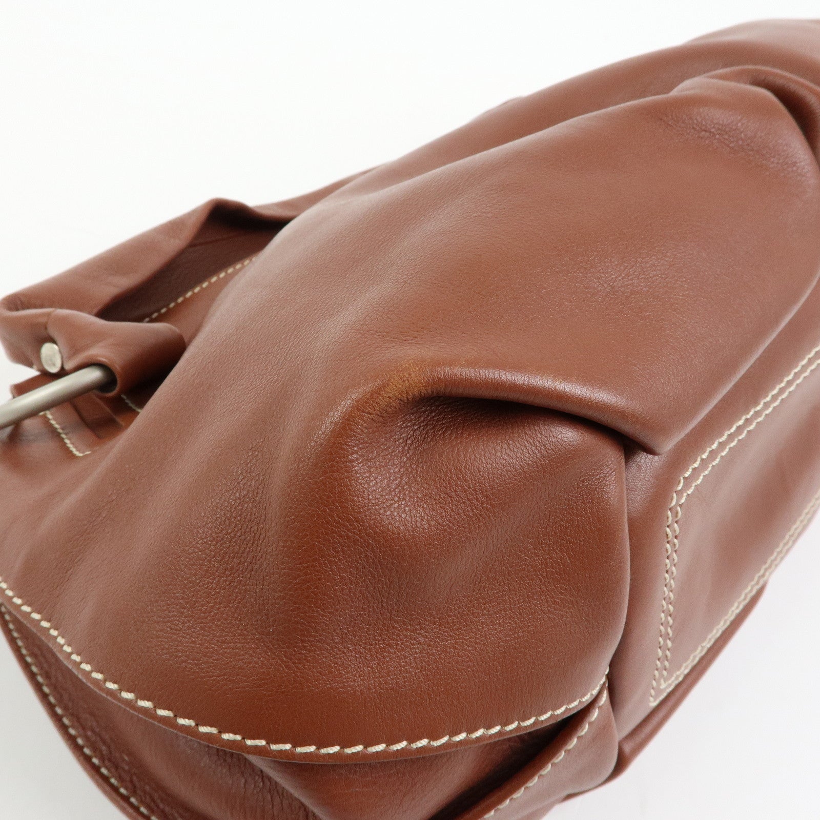 CELINE Bittersweet Leather Shoulder Bag Tote Bag Brown
