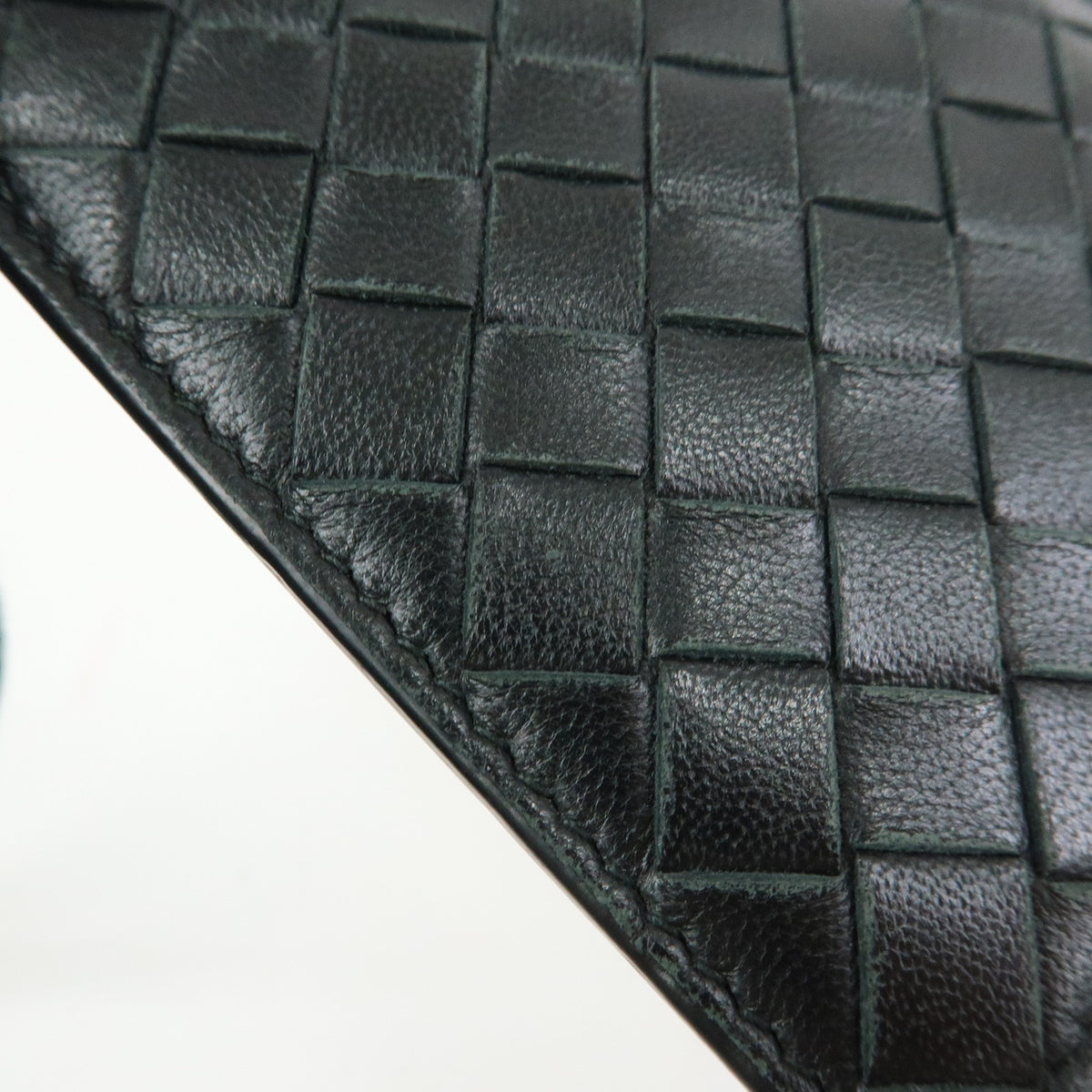 BOTTEGA VENETA Intrecciato Leather Shoulder Card Case Black