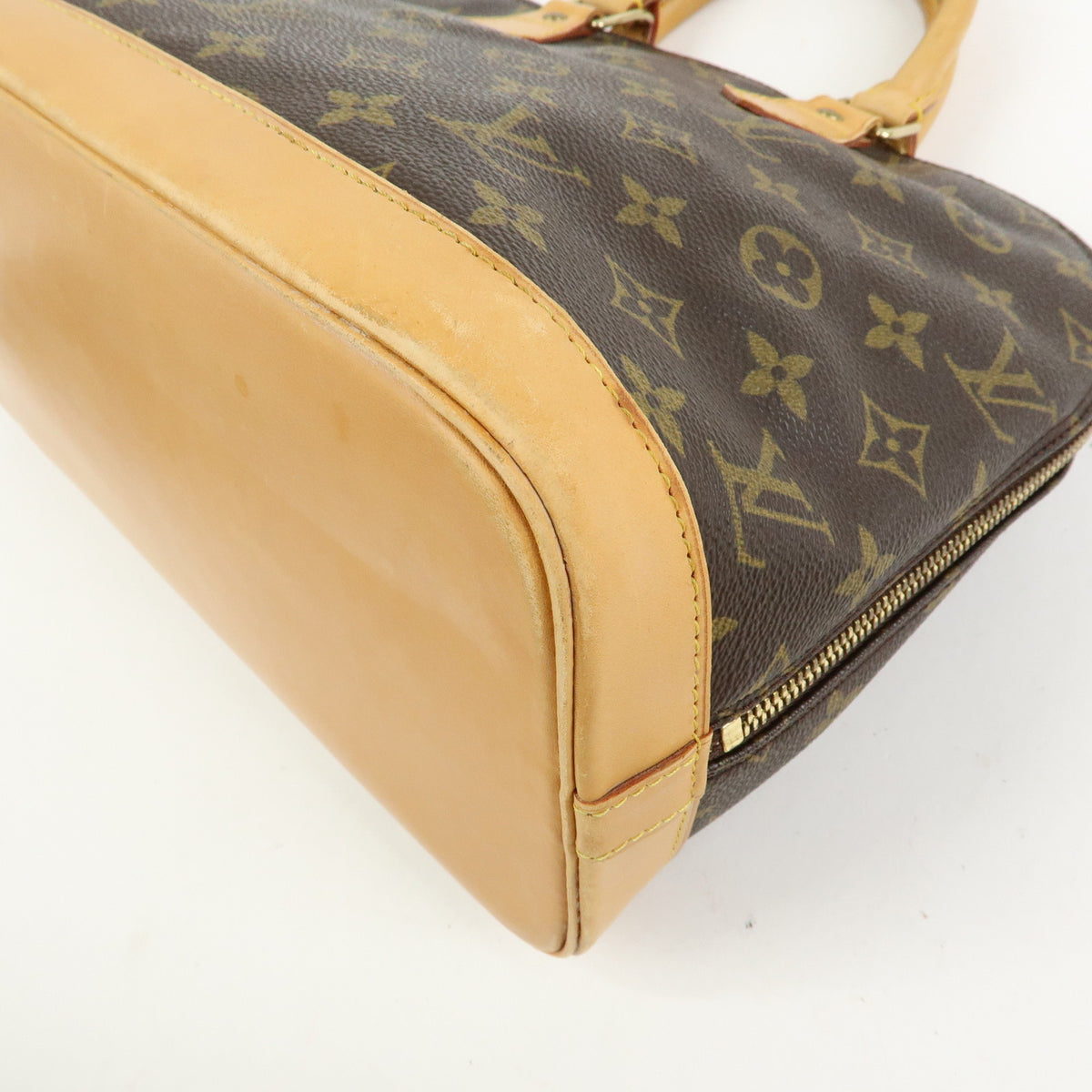 Louis Vuitton Monogram Alma Canvas Leather Hand Bag Brown M51130