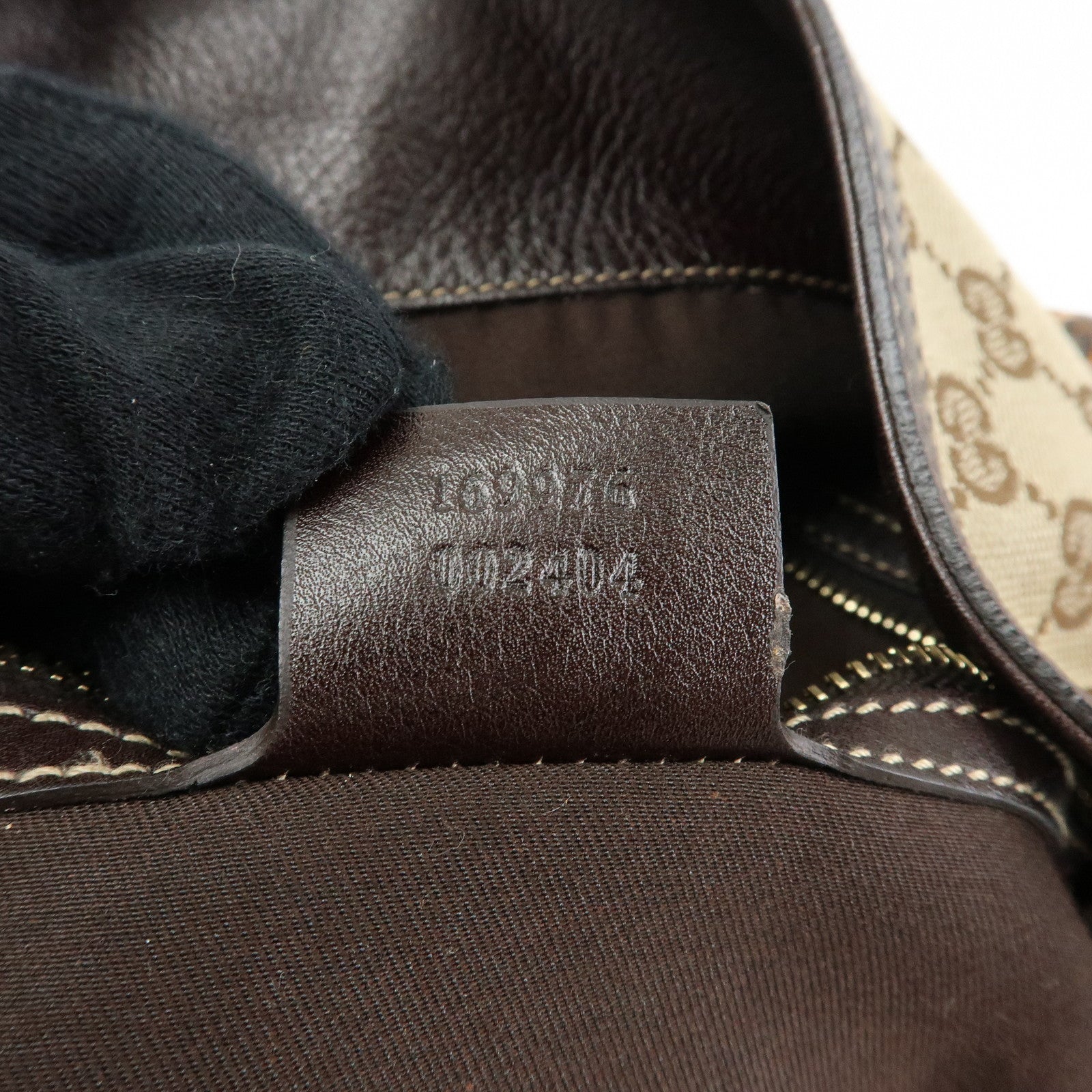 GUCCI Bamboo GG Canvas Leather 2Way Bag Hand Bag Beige Brown 169976