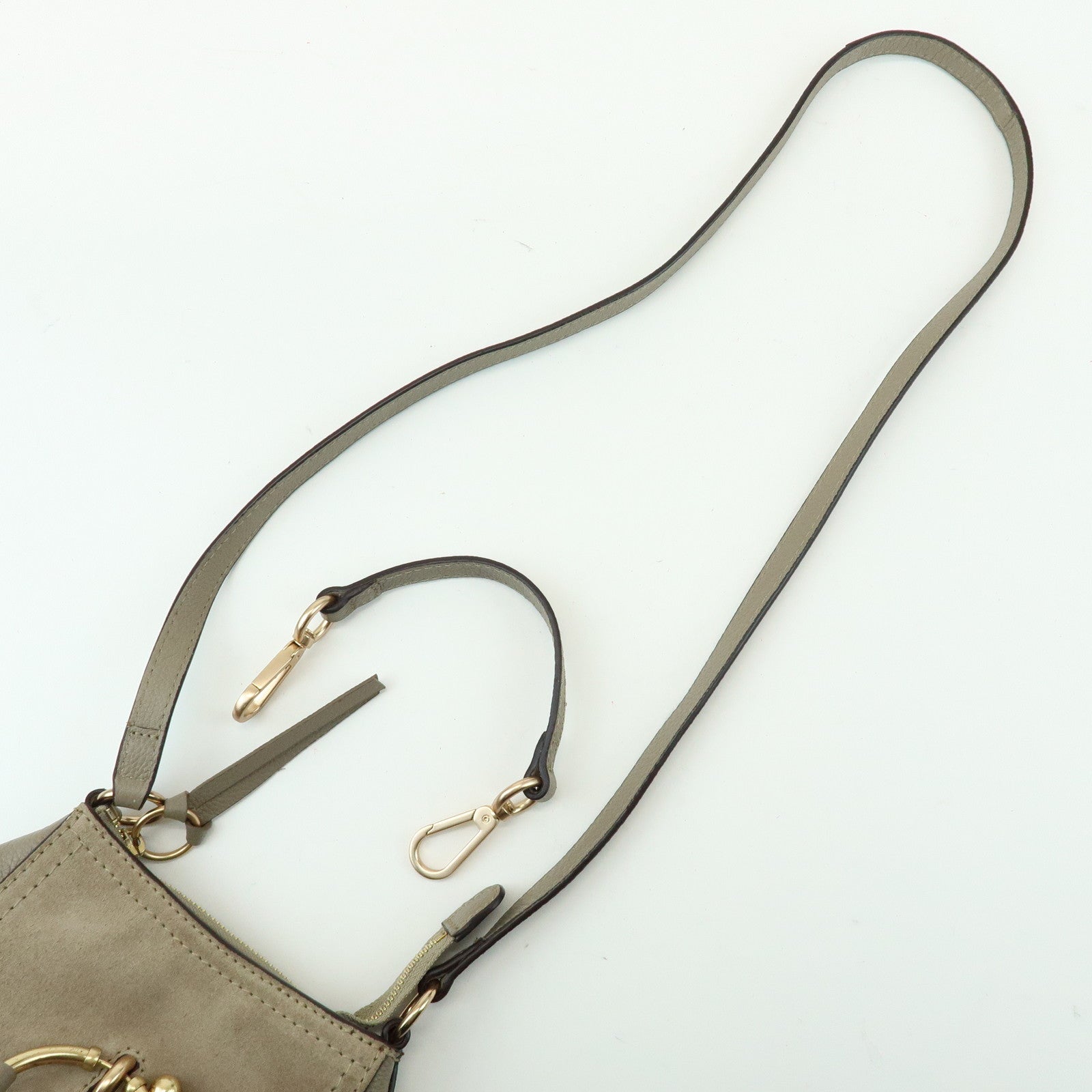 Chloe See by Chloe Joan Leather Suede Mini 2Way Bag Hand Bag Greige
