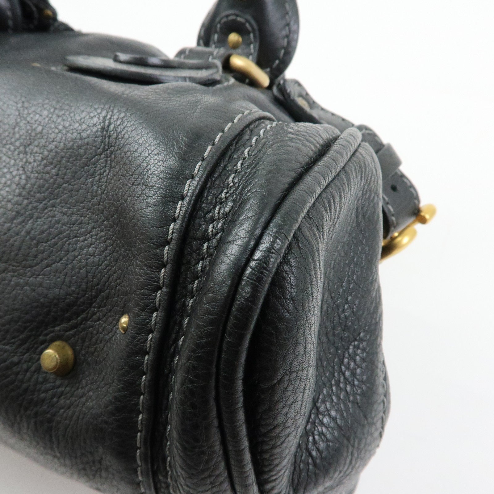 Chloe Paddington Leather Boston Bag Hand Bag Black