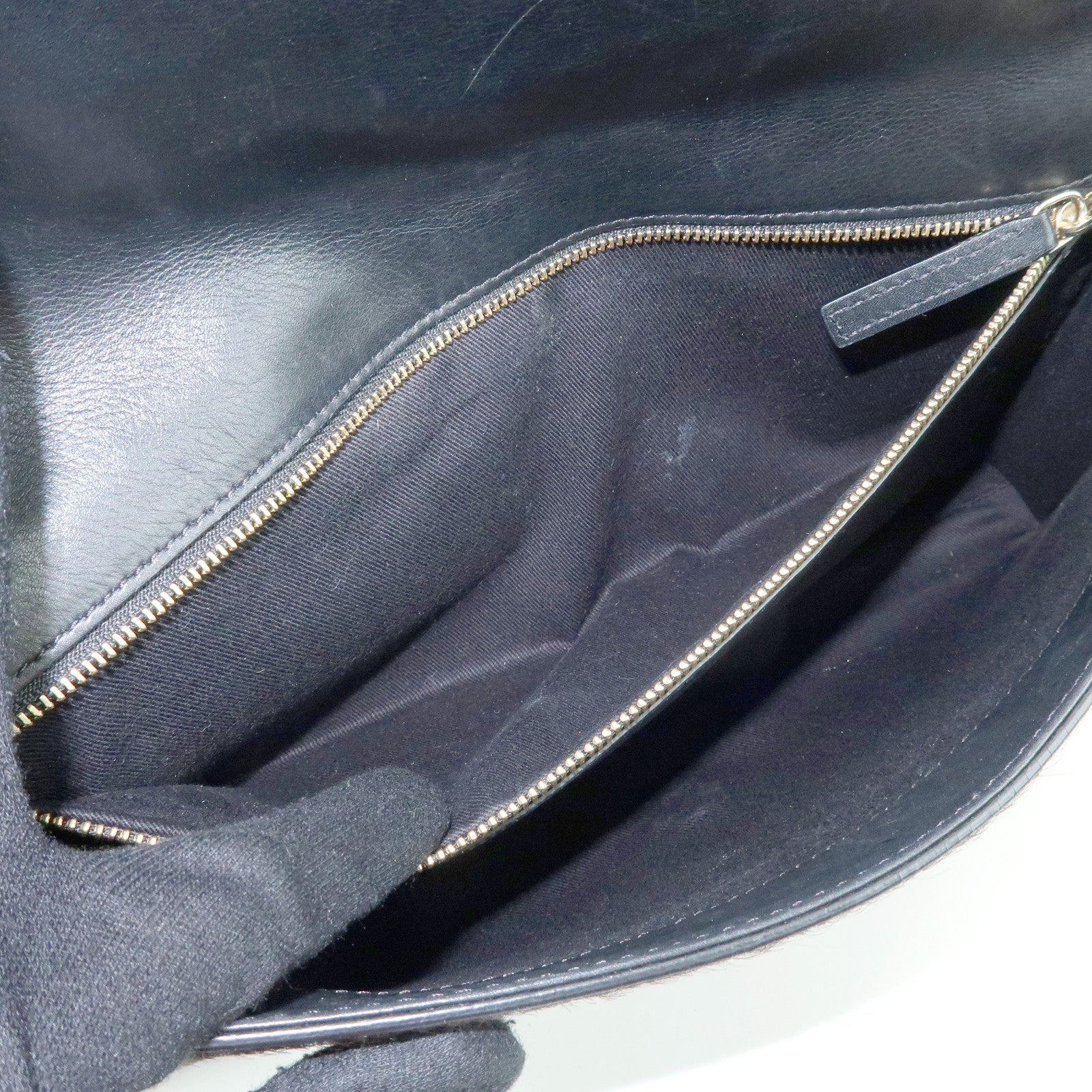 GIVENCHY Pony Hair Leather Clutch Bag Flat Pouch Brown Red TE0142