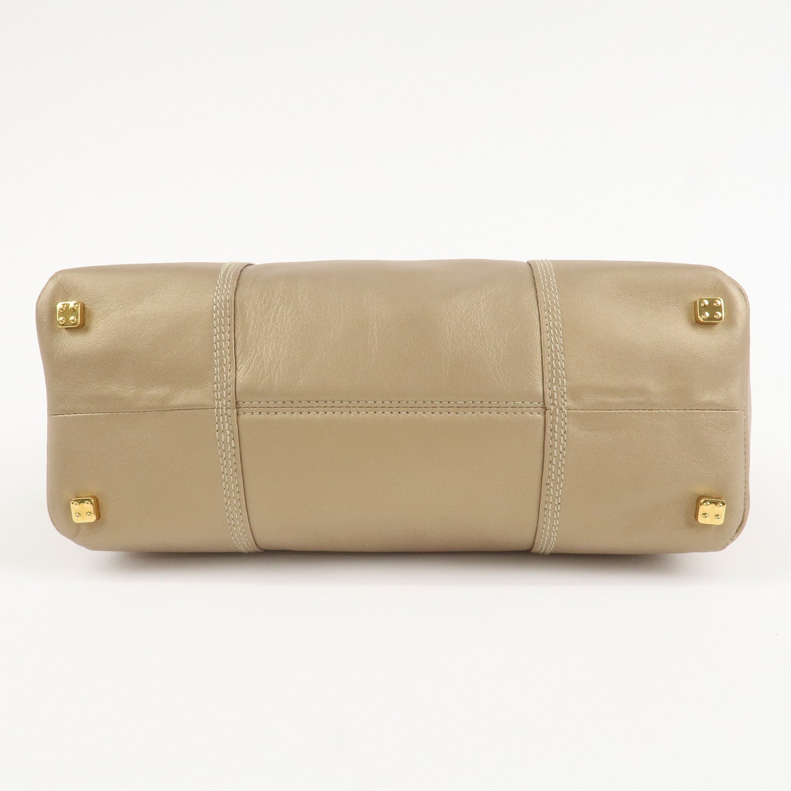 LOEWE Amazona Anagram Leather Fusta Tote Bag Hand Bag Beige Used