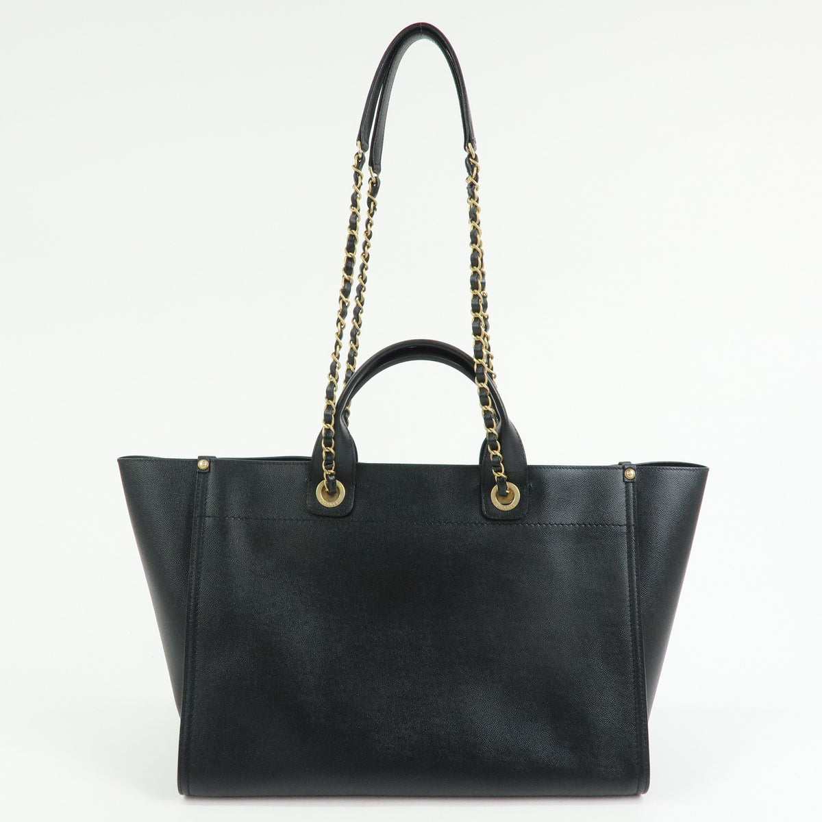 CHANEL Deauville GM Caviarskin 2Way Tote Bag Shoulder Bag Black A66941