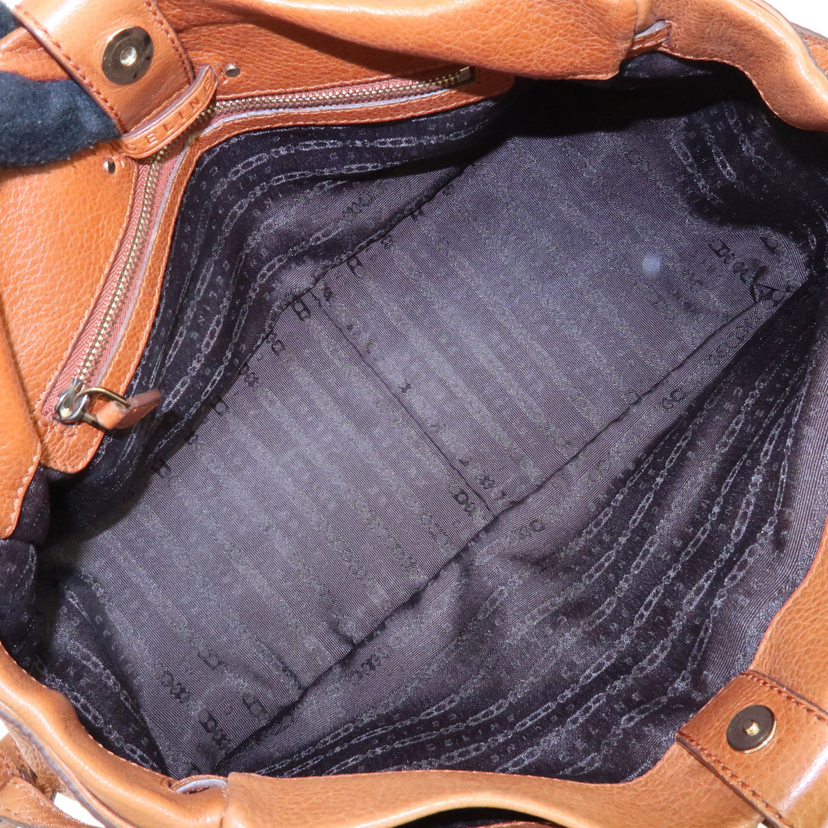 CELINE Macadam Leather Shoulder Bag Boston Bag Brown