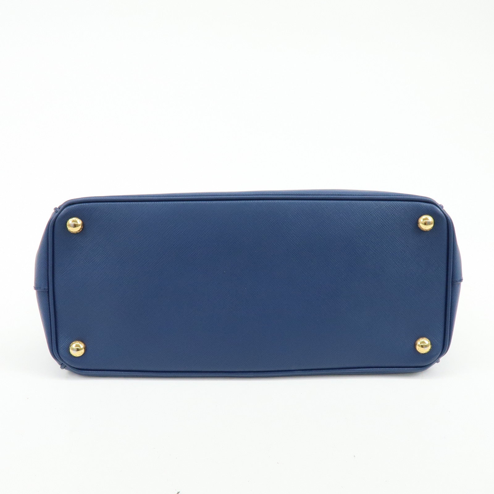 PRADA Galleria Triangle Log Saffiano Leather 2Way Hand Bag Blue BN2274