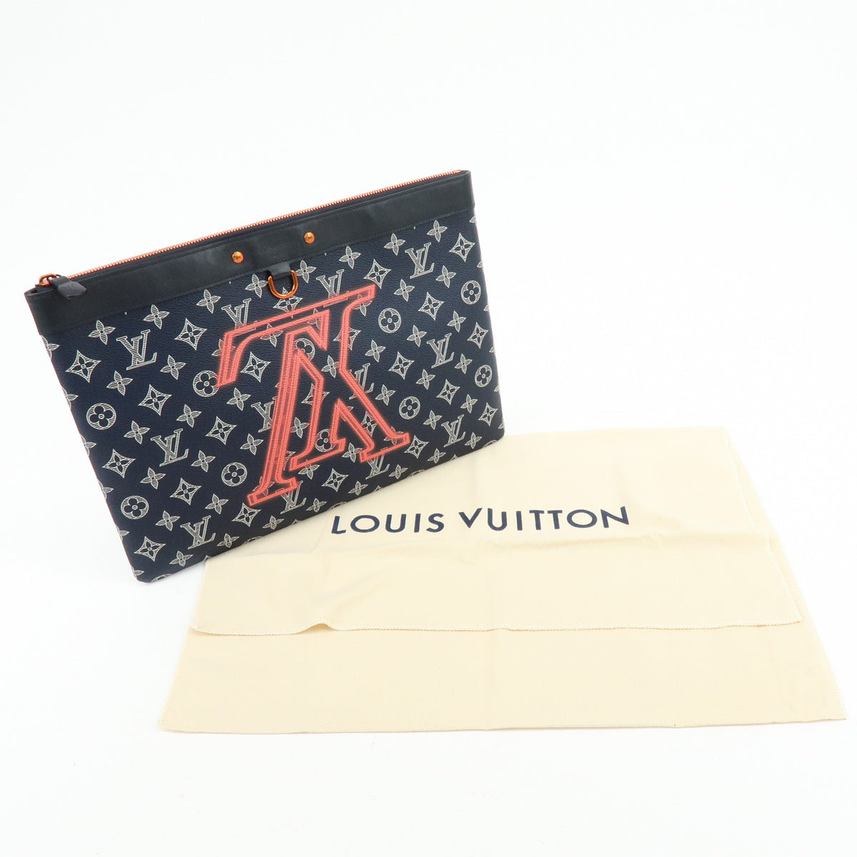 Louis Vuitton Monogram Ink Upside Down Pochette Apollo Navy M62905