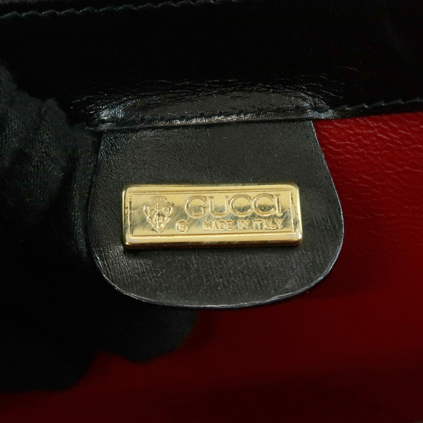GUCCI Old Gucci Leather Hand Bag Top Handle Bag Black 000・26・0025