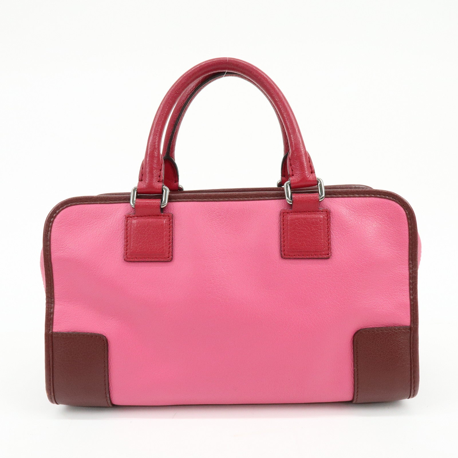 LOEWE Anagram Leather Amazona 28 Hand Bag Boston Bag Pink