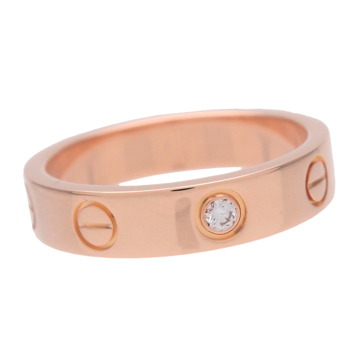 Cartier Mini Love 1P Diamond Ring K18 750PG #49 US5 EU49 HK10