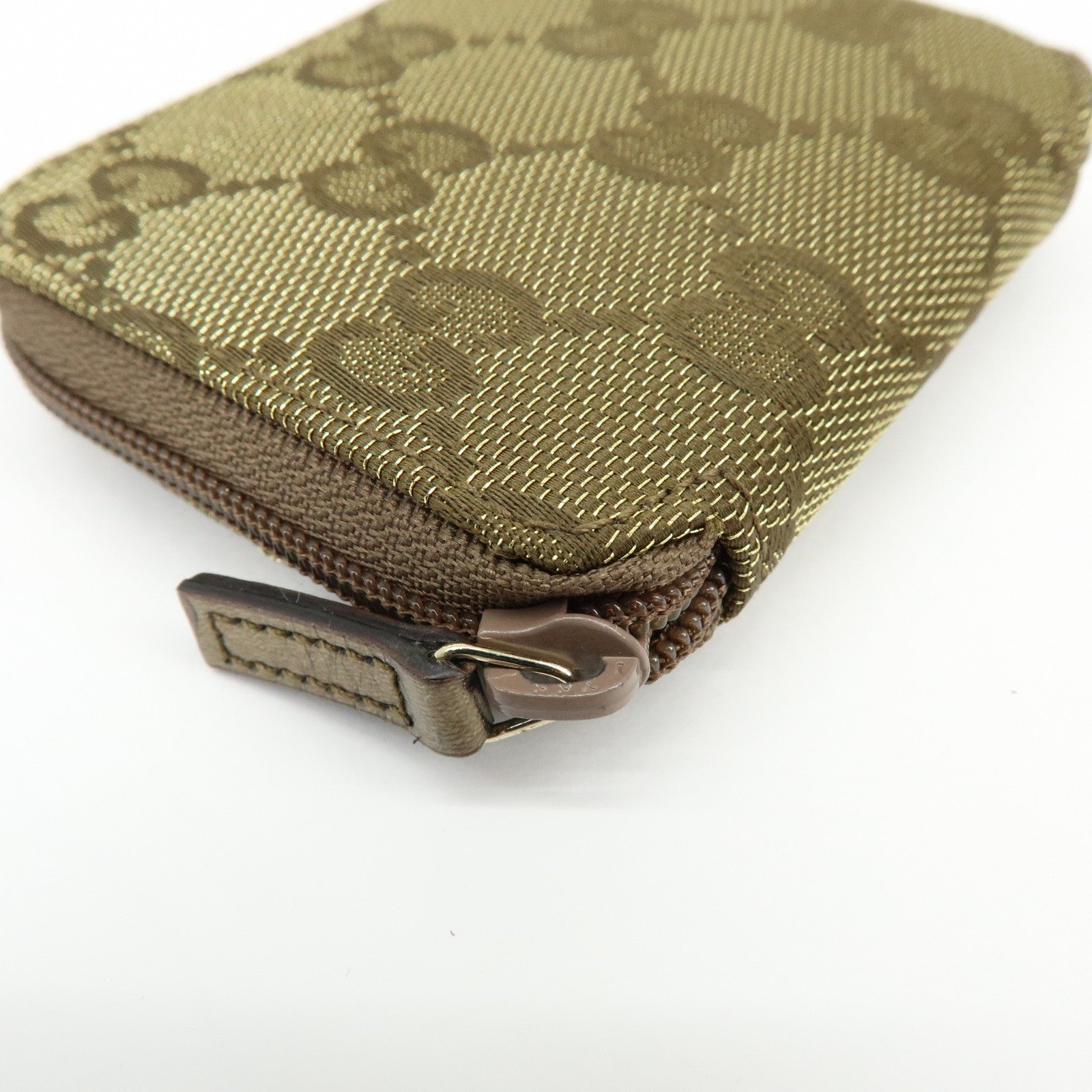 GUCCI GG Canvas Compact Coin Case Coin Purse Brown Khaki 030・0416