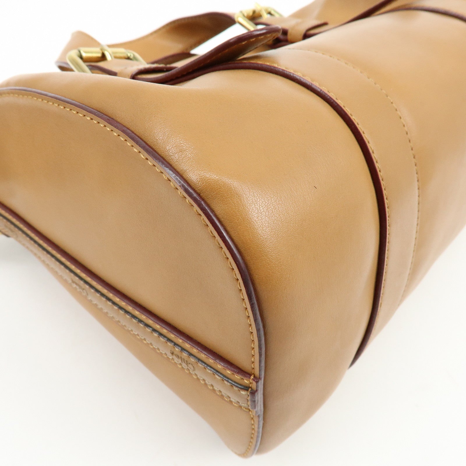 Chloe Sam Leather 2Way Bag Hand Shoulder Bag Brown Camel