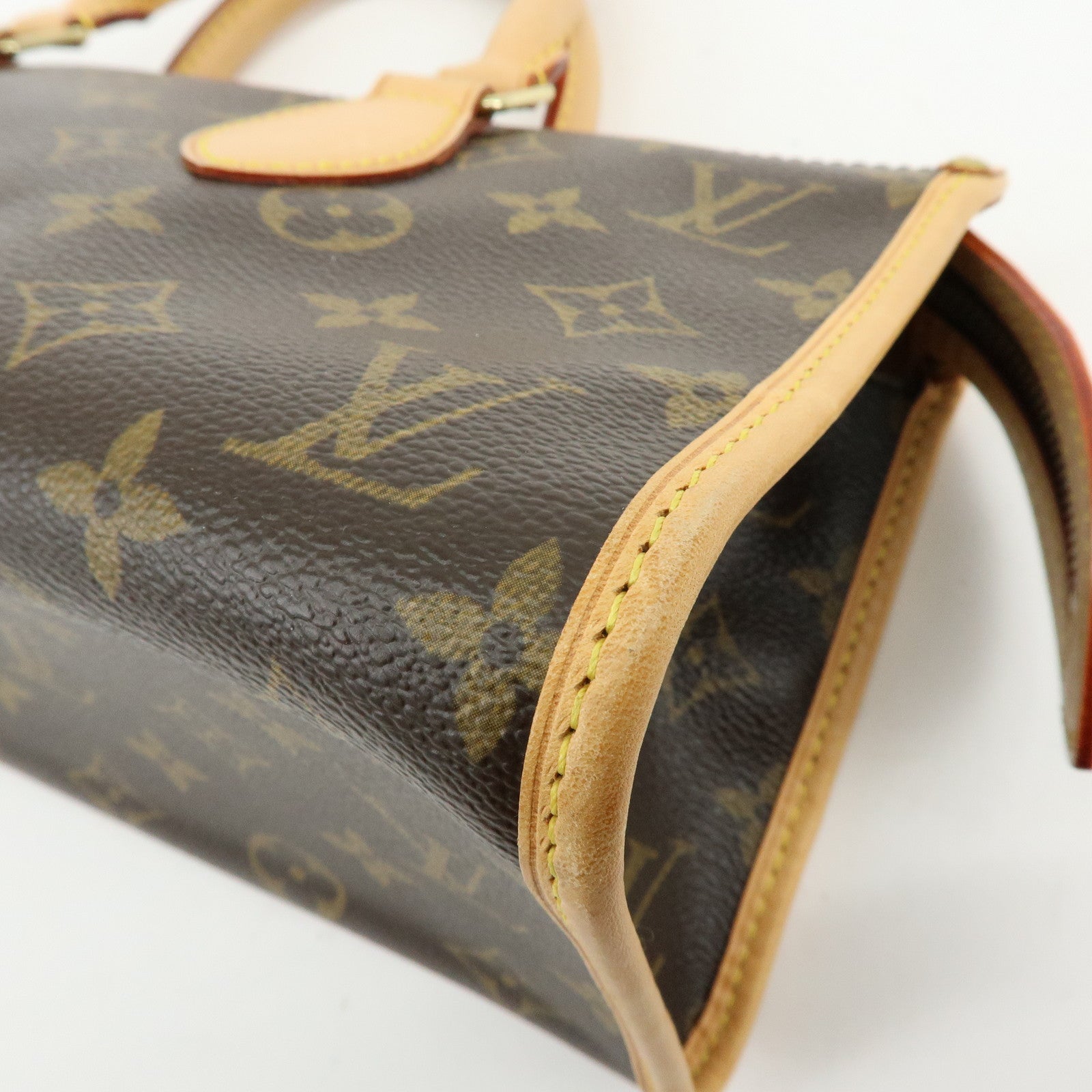 Louis Vuitton Monogram Canvas Leather Popincourt Hand Bag Brown M40009