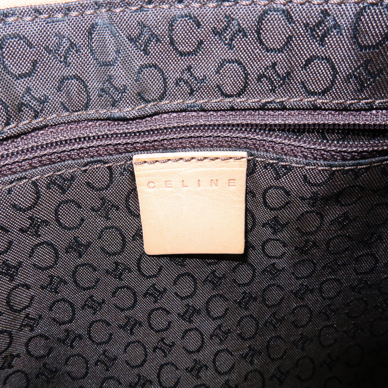 CELINE C Macadam Suede Leather Shoulder Bag Hand Bag Brown