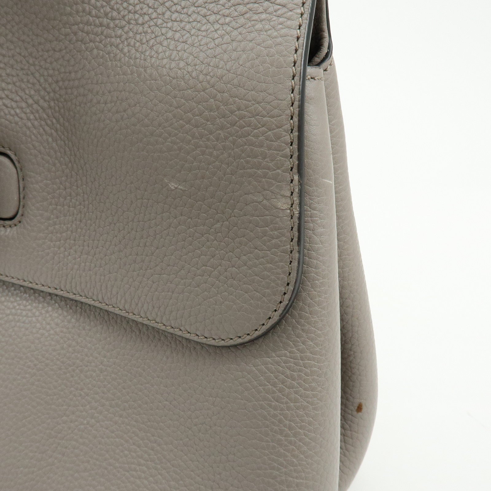 GUCCI Bamboo Leather 2WAY Bag Shoulder Bag Grey 392013