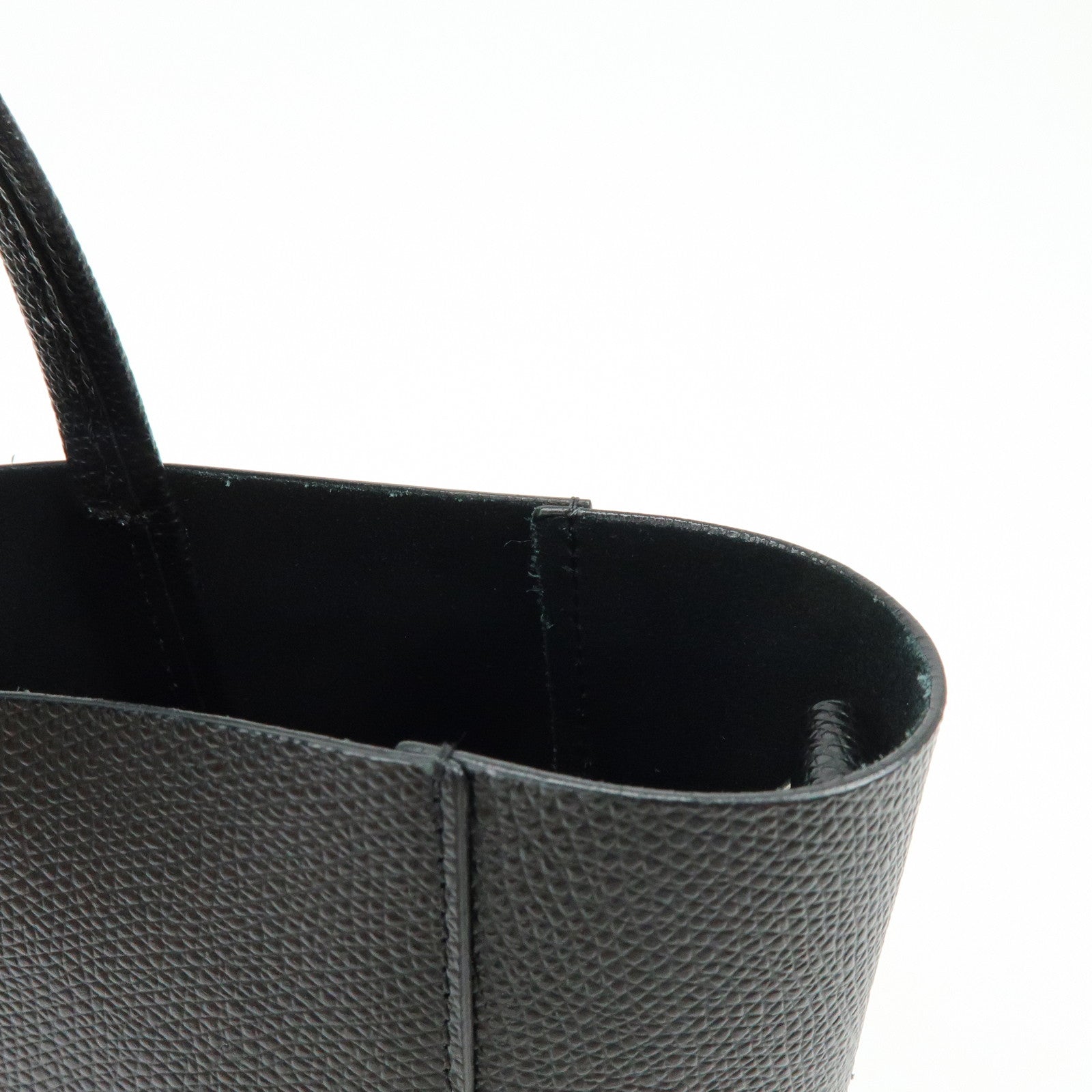 CELINE Vertical Cabas Leather 2Way Bag Hand Bag Shoulder Bag Black
