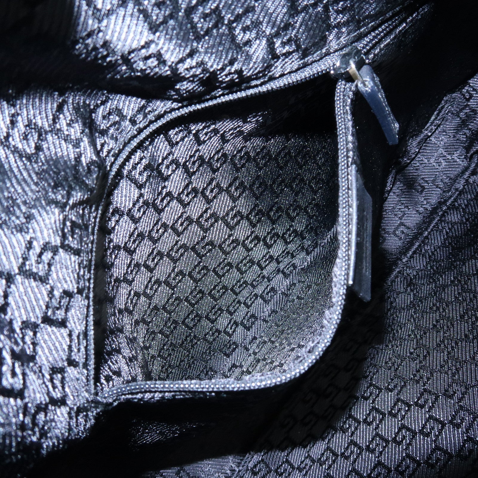 GUCCI Bamboo Leathe Hand Bag Shoulder Bag Black 001・4095