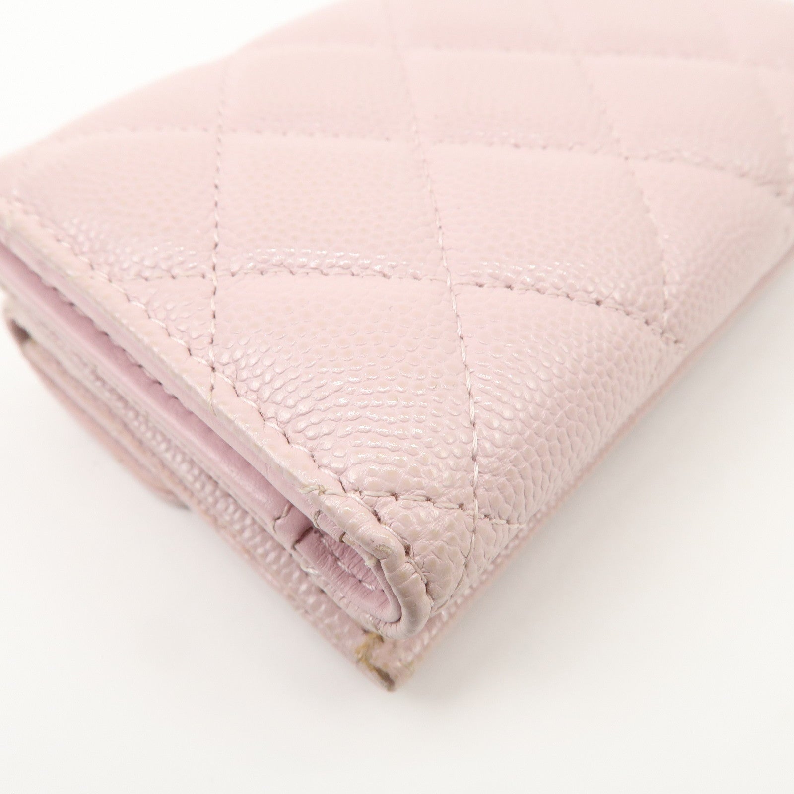 CHANEL Matelasse Caviarskin Classic Small Flap Wallet AP0230 Used