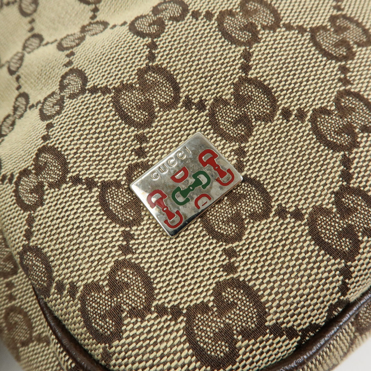 GUCCI Sherry GG Canvas Leather Shoulder Bag Beige Brown 145757