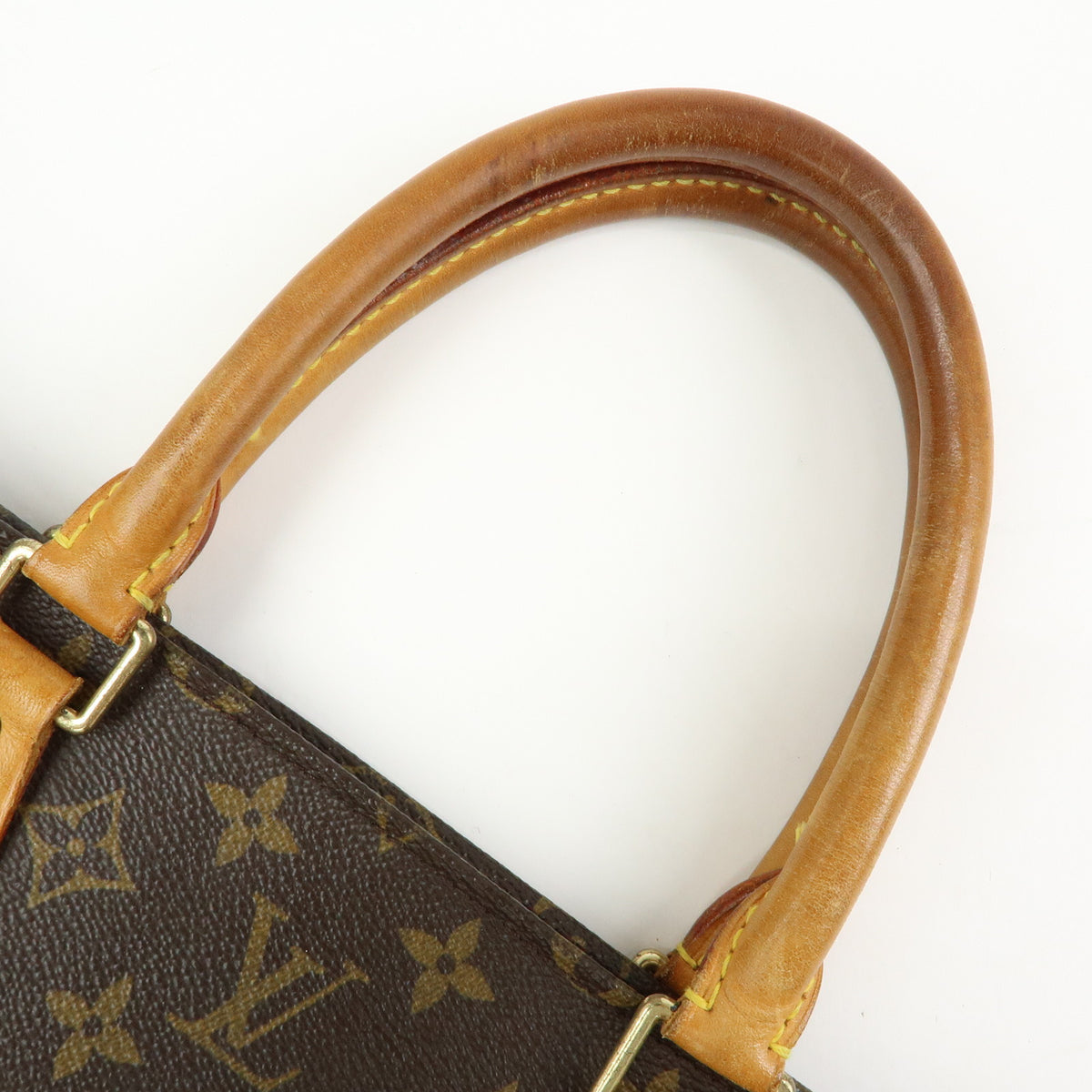 Louis Vuitton Monogram Sac Plat Tote Bag Hand Bag Brown M51140