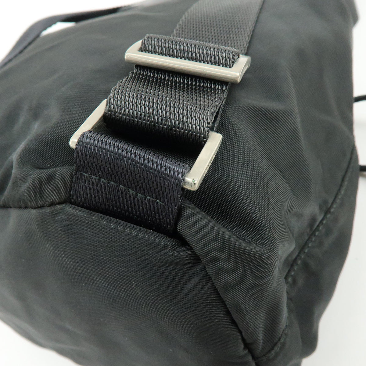 PRADA Triangle Logo Nylon Leather Backpack Rucksack Black