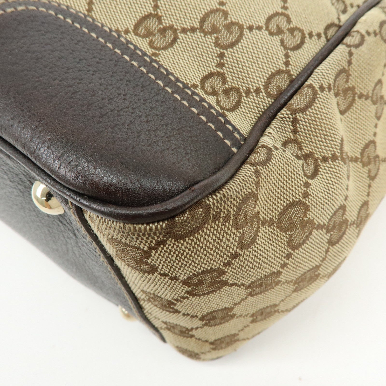 GUCCI Sherry Princy GG Canvas Leather Tote Bag Shoulder Bag 177052