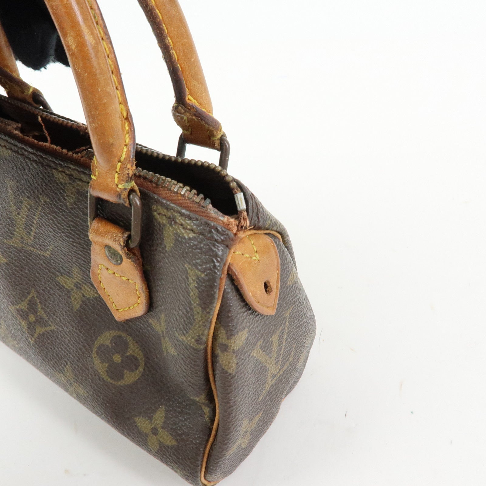 Louis Vuitton Monogram Mini Speedy Hand Bag & Strap Brown M41534