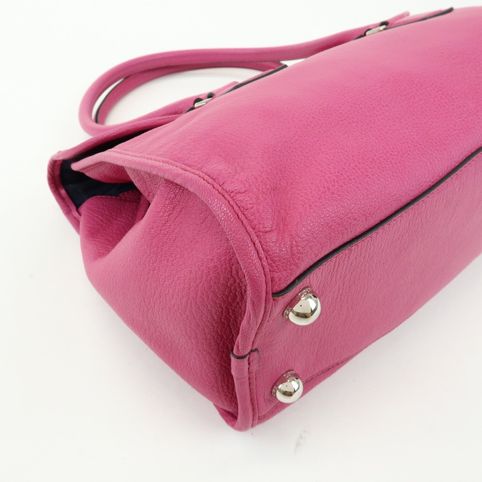 LOEWE Anagram Leather Hand Bag Shoulder Bag Mini Boston Bag Pink