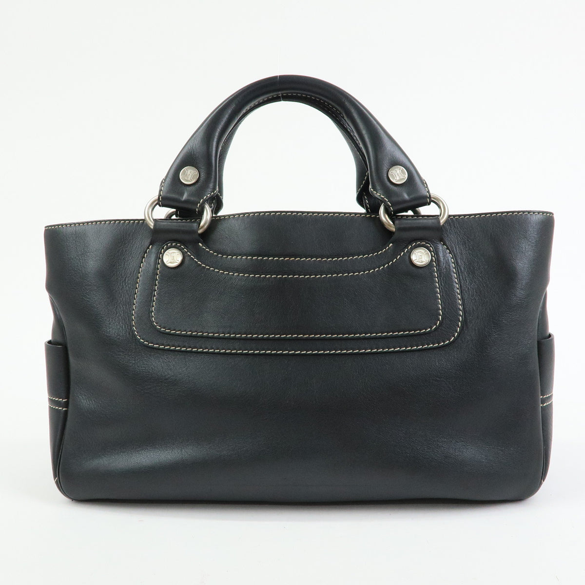 CELINE Leather Boogie Bag Hand Bag Black